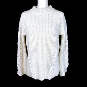 Tabula Rasa Merino Wool Sweater Thick Knit Braided Detail Womens XS